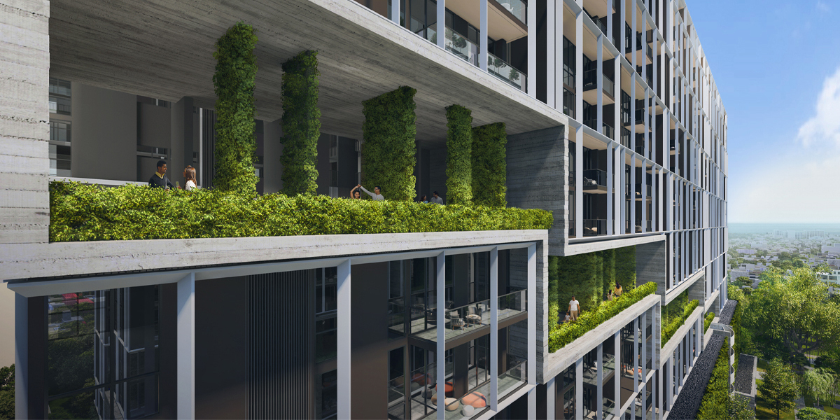 The vertical gardens at Altezza in Chennai are showcased here