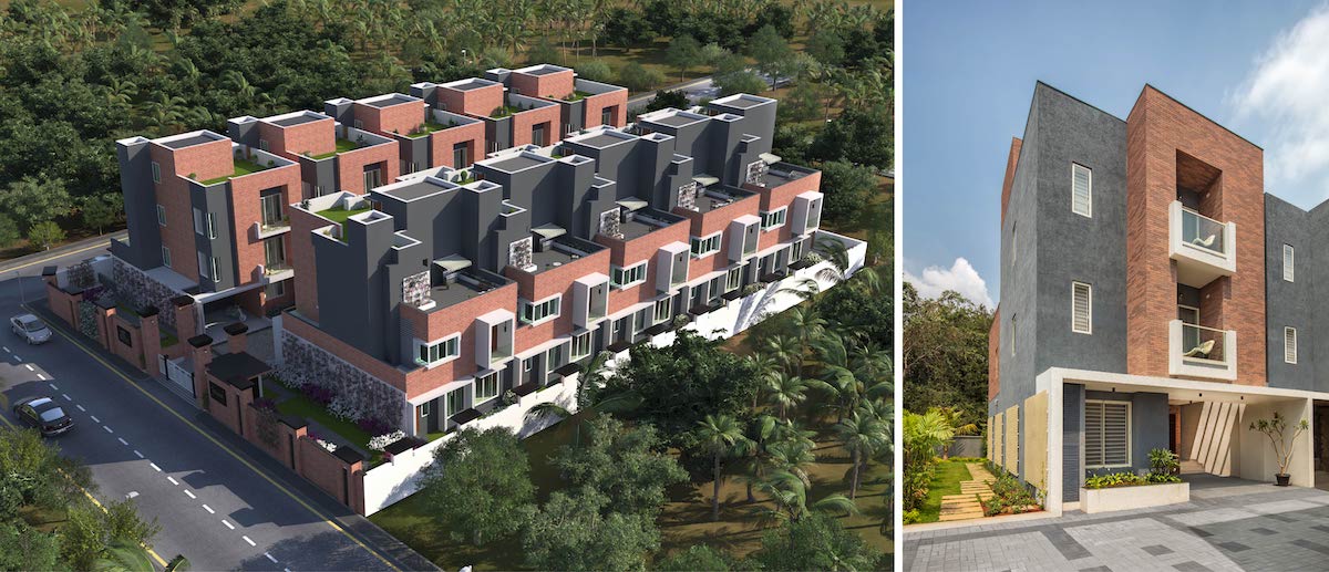 Elevation of luxury villa in Coimbatore